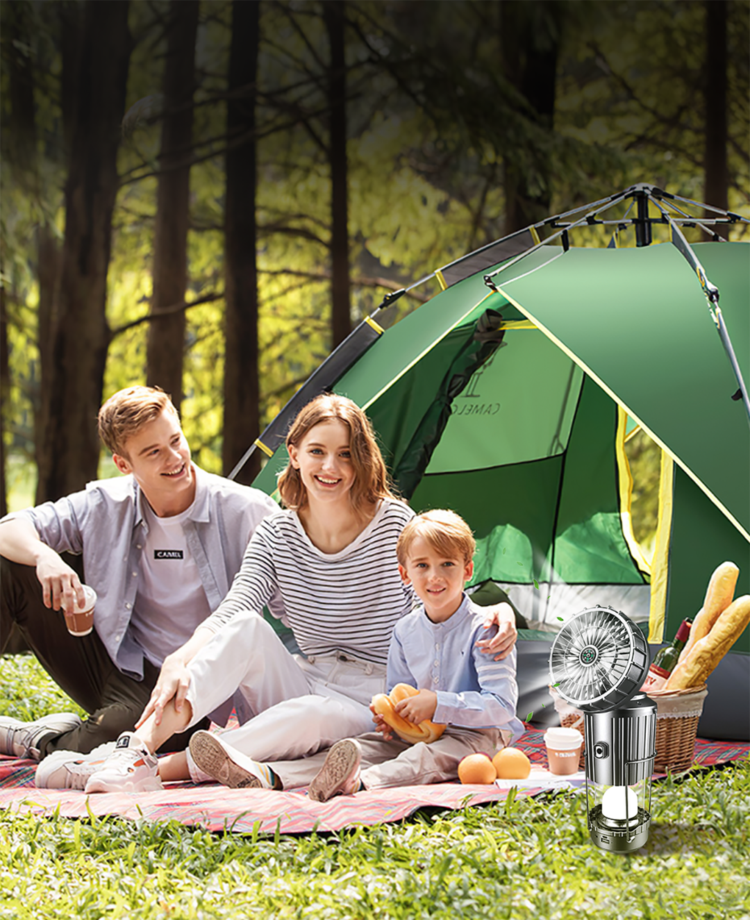 🔥🎁Hot Sale 50% OFF💡Portable LED Camping Lantern With Fan