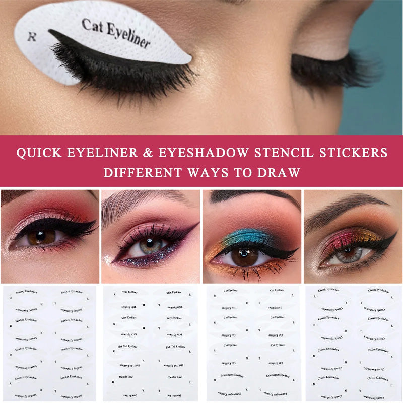 Eyeshadow/eyeliner makeup template stickers