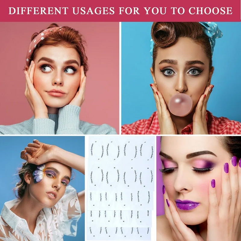 Eyeshadow/eyeliner makeup template stickers