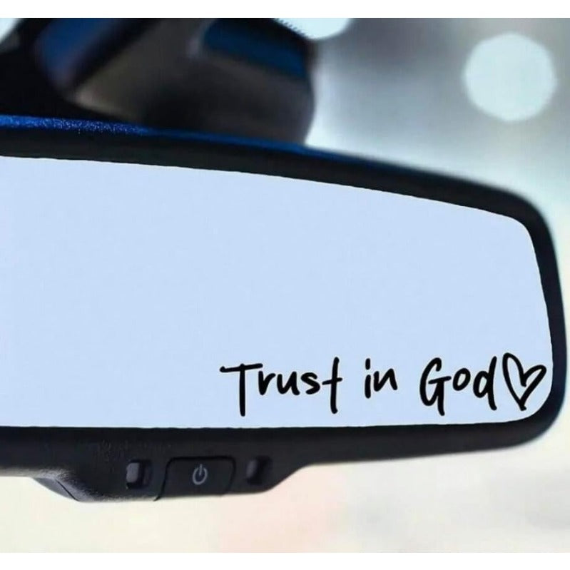 2pcs Trust in God Car Rearview Mirror Sticker, Car Rearview Mirror Decal, Inspirational Vinyl Sticker, Ideal Christian Gift