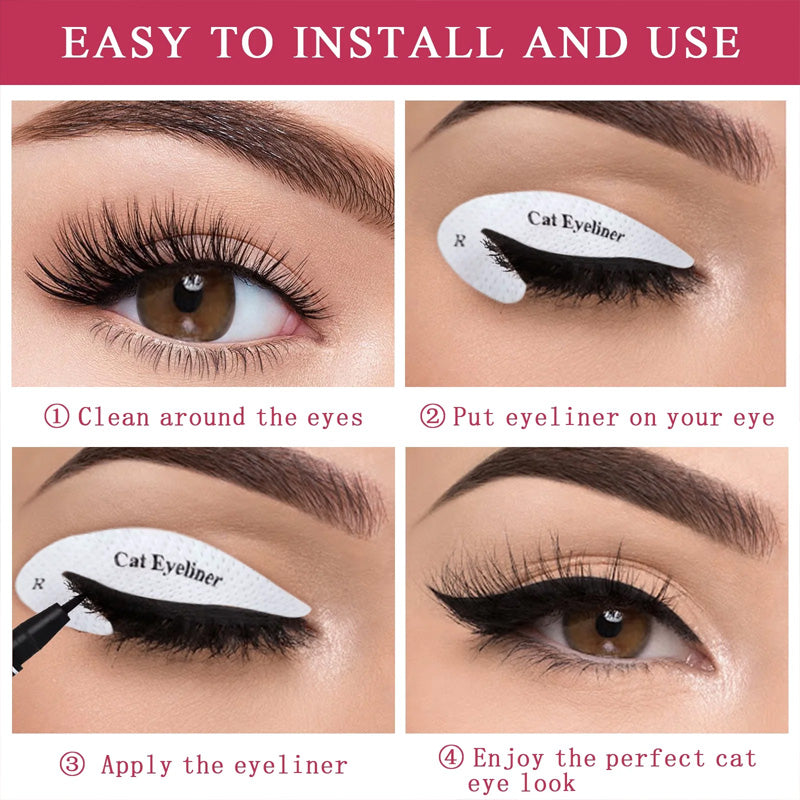 Eyeshadow/eyeliner makeup template stickers