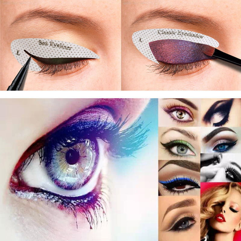 Eyeshadow/eyeliner makeup template stickers