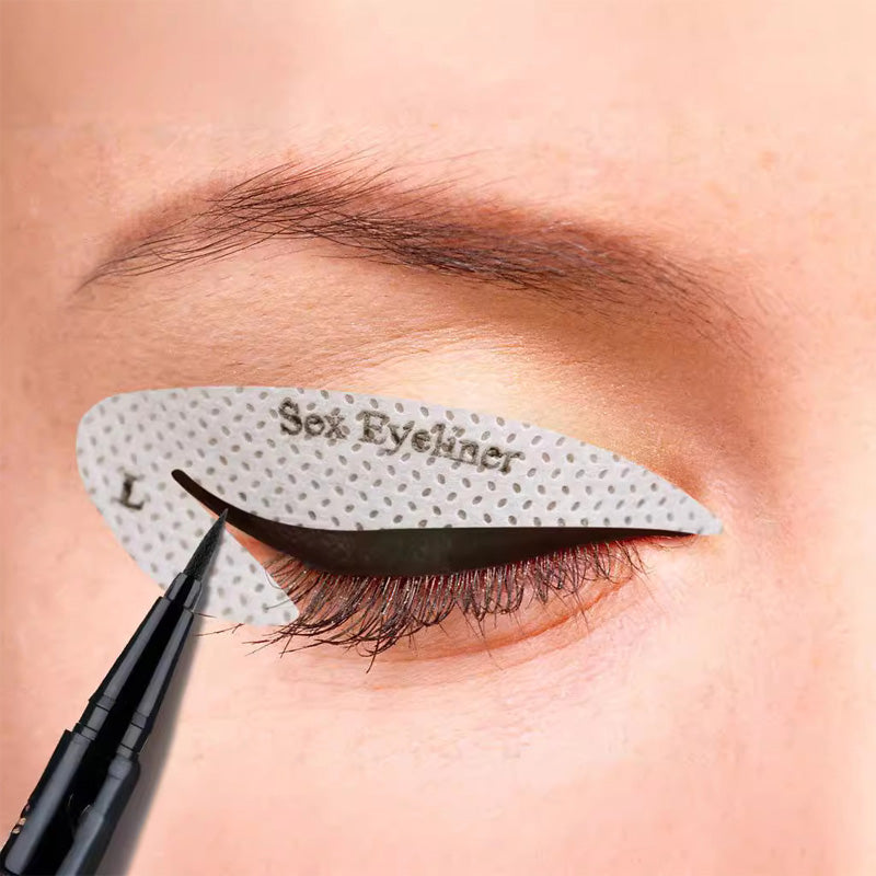 Eyeshadow/eyeliner makeup template stickers