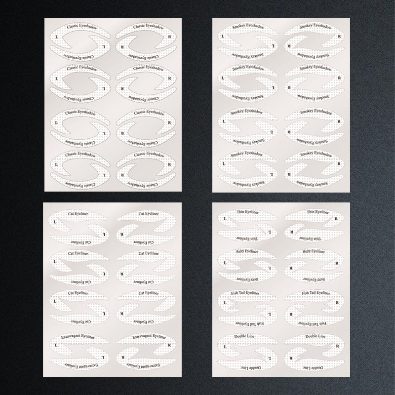 Eyeshadow/eyeliner makeup template stickers