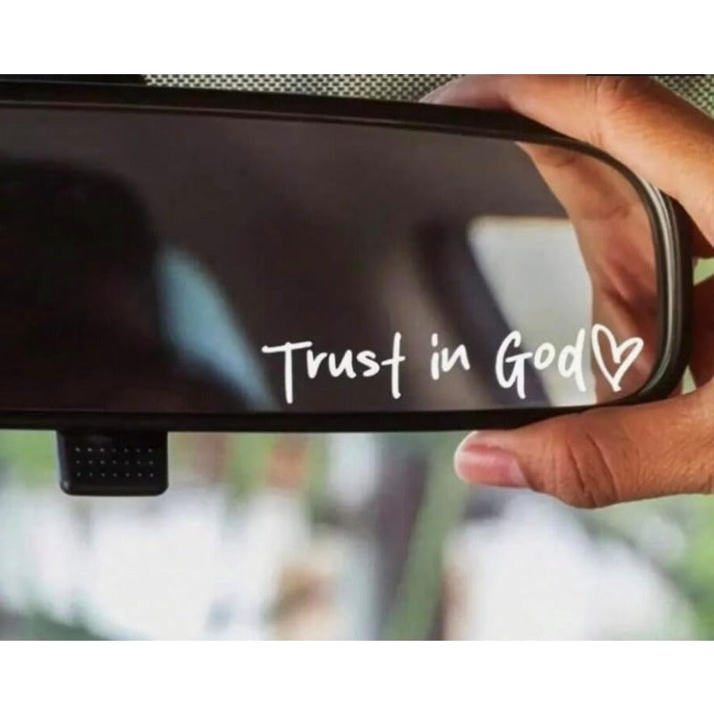 2pcs Trust in God Car Rearview Mirror Sticker, Car Rearview Mirror Decal, Inspirational Vinyl Sticker, Ideal Christian Gift