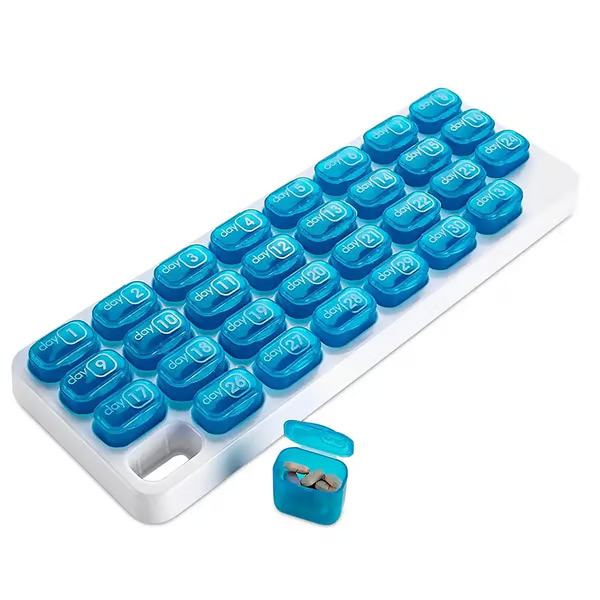 π31 Days Pill Box-Monthly Pill Organizer-Arthritis-Friendly Easy-Open Lids
