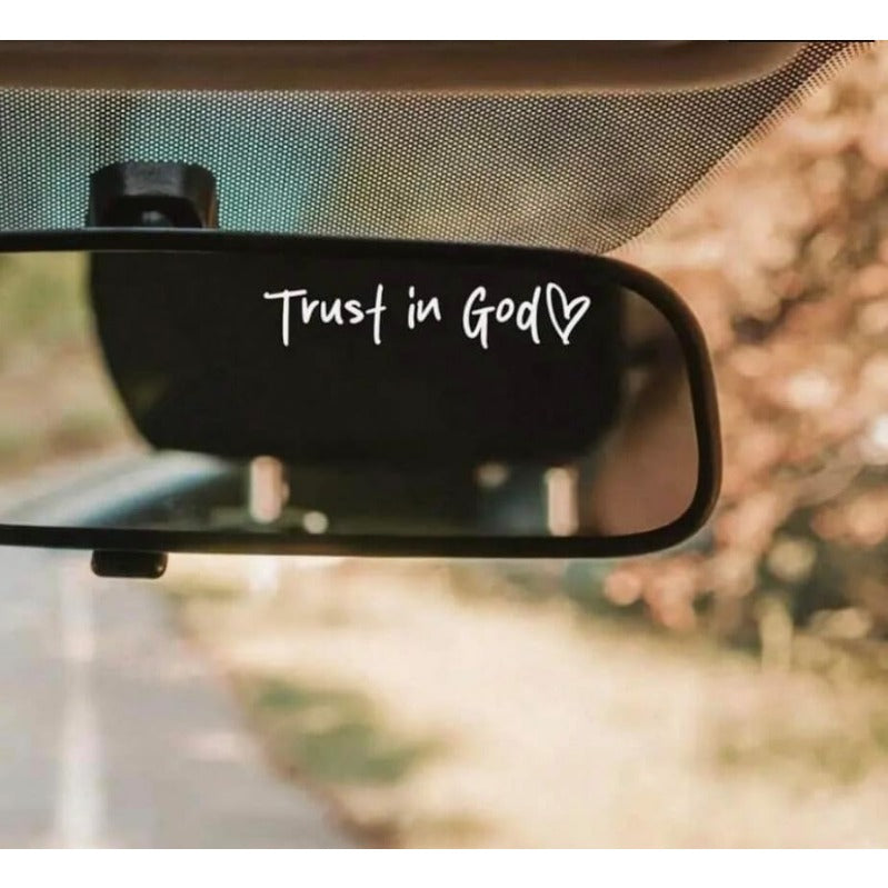 2pcs Trust in God Car Rearview Mirror Sticker, Car Rearview Mirror Decal, Inspirational Vinyl Sticker, Ideal Christian Gift