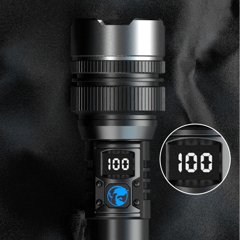 🔥Hot Sale🔥White Laser Flashlight with Zoom, Power Bank, and Digital Display