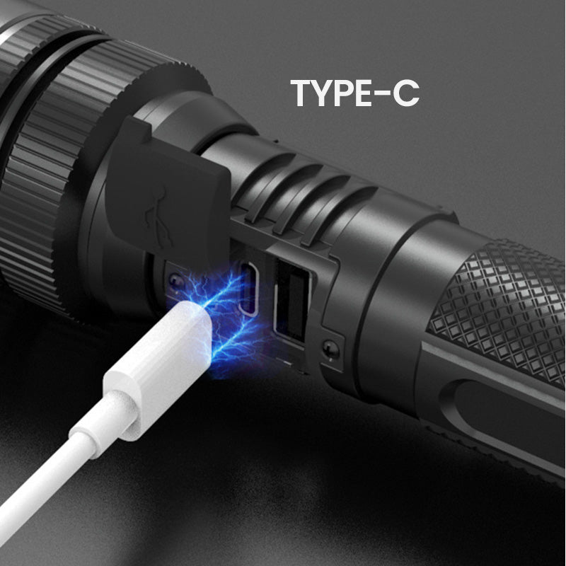 🔥Hot Sale🔥White Laser Flashlight with Zoom, Power Bank, and Digital Display