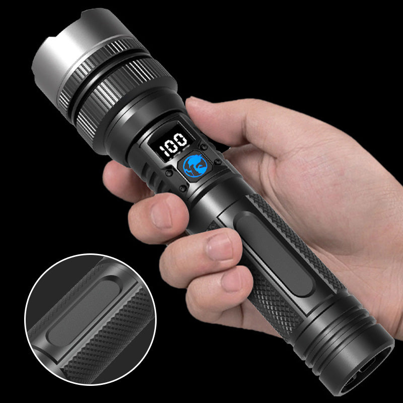 🔥Hot Sale🔥White Laser Flashlight with Zoom, Power Bank, and Digital Display