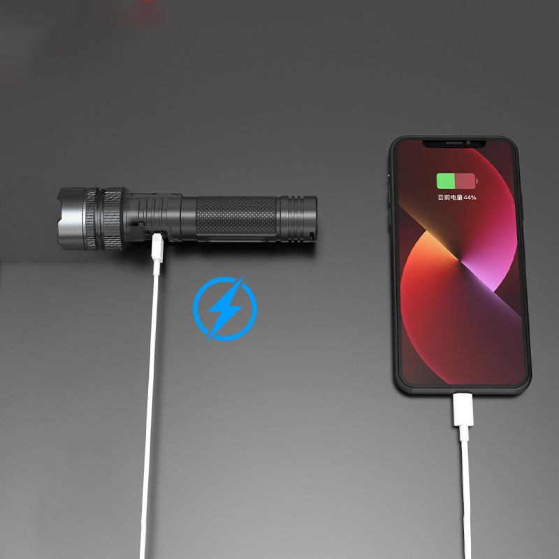 🔥Hot Sale🔥White Laser Flashlight with Zoom, Power Bank, and Digital Display