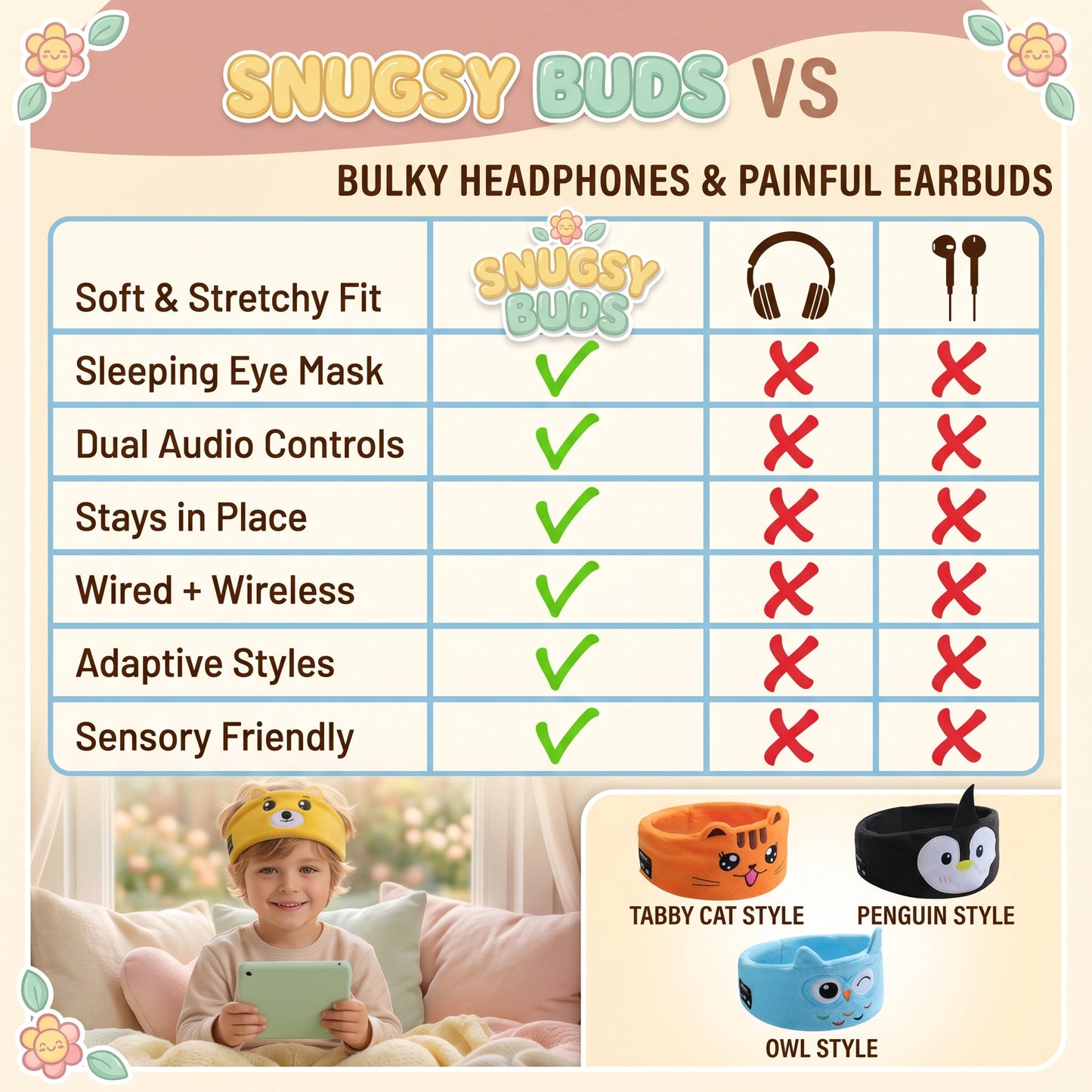🔥Limited-time offer-Kids' Bluetooth Headband Headphones