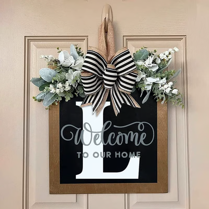 Letter & Leaf Design Door Hanger, Personalized Welcome Door Hanger, Home Decor for Front Door, Festive & Party Supplies Gift, Party Decoration Supplies Ornaments