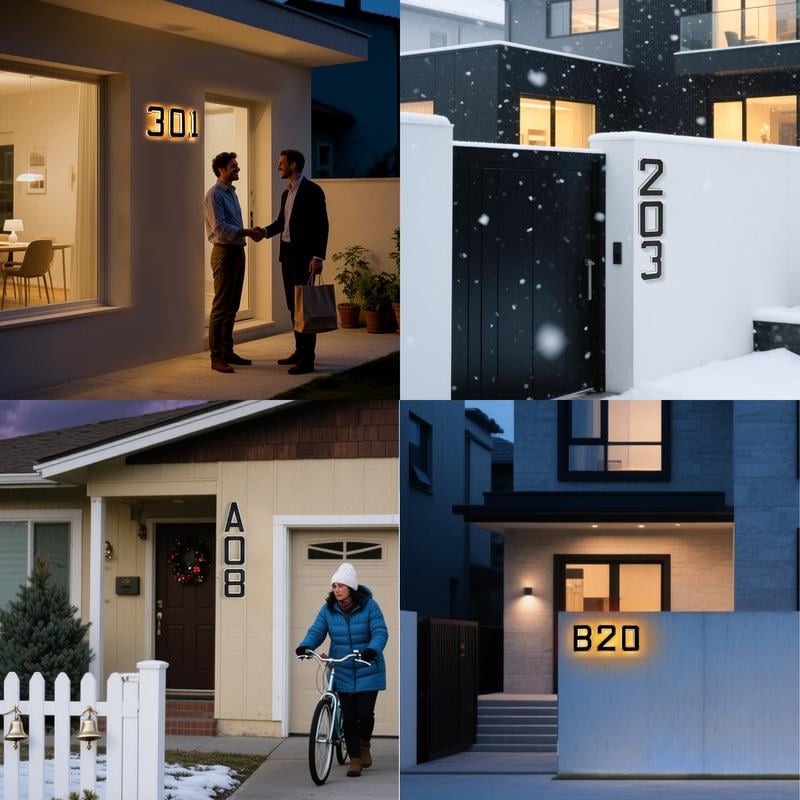 🎁✨Solar-powered outdoor illuminated door number