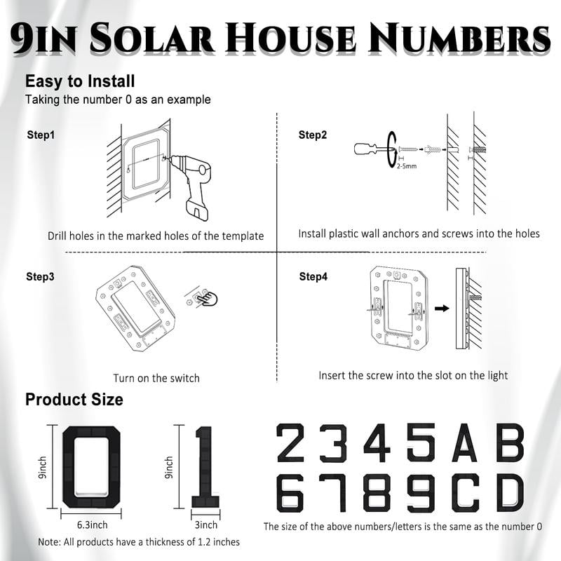 🎁✨Solar-powered outdoor illuminated door number