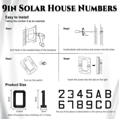 🎁✨Solar-powered outdoor illuminated door number