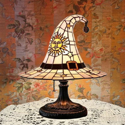 🌟Tiffany-style witch hat table lamp