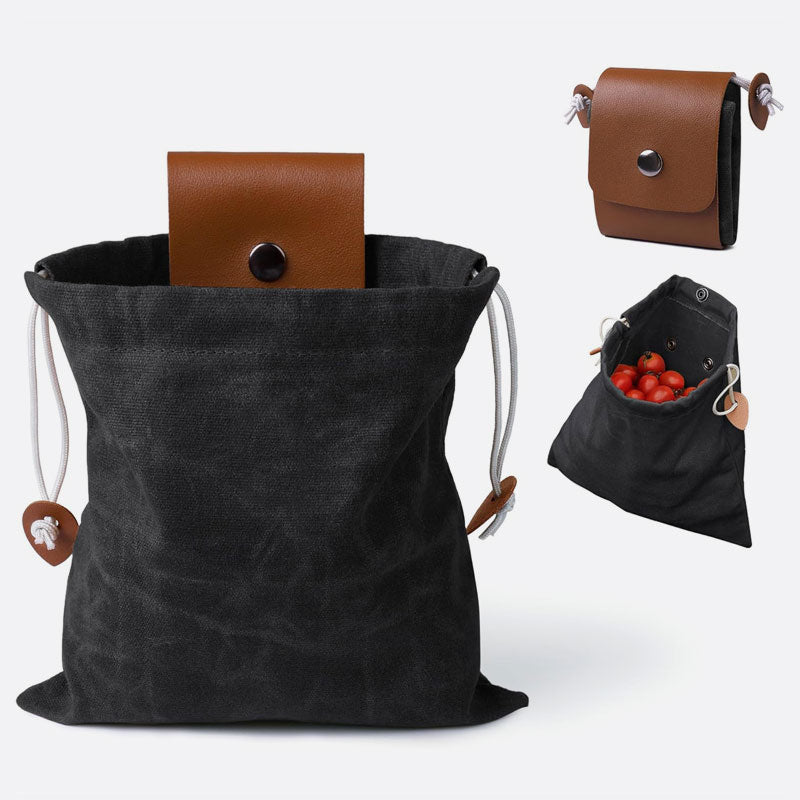 Leather & Waxed Canvas Pouch