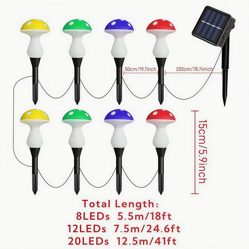 LED Solar Mushroom Lights for Garden Courtyards
