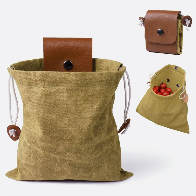Leather & Waxed Canvas Pouch