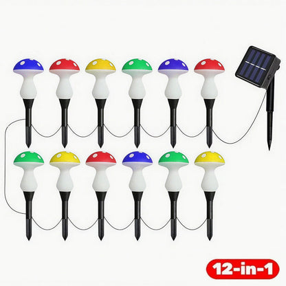 LED Solar Mushroom Lights for Garden Courtyards