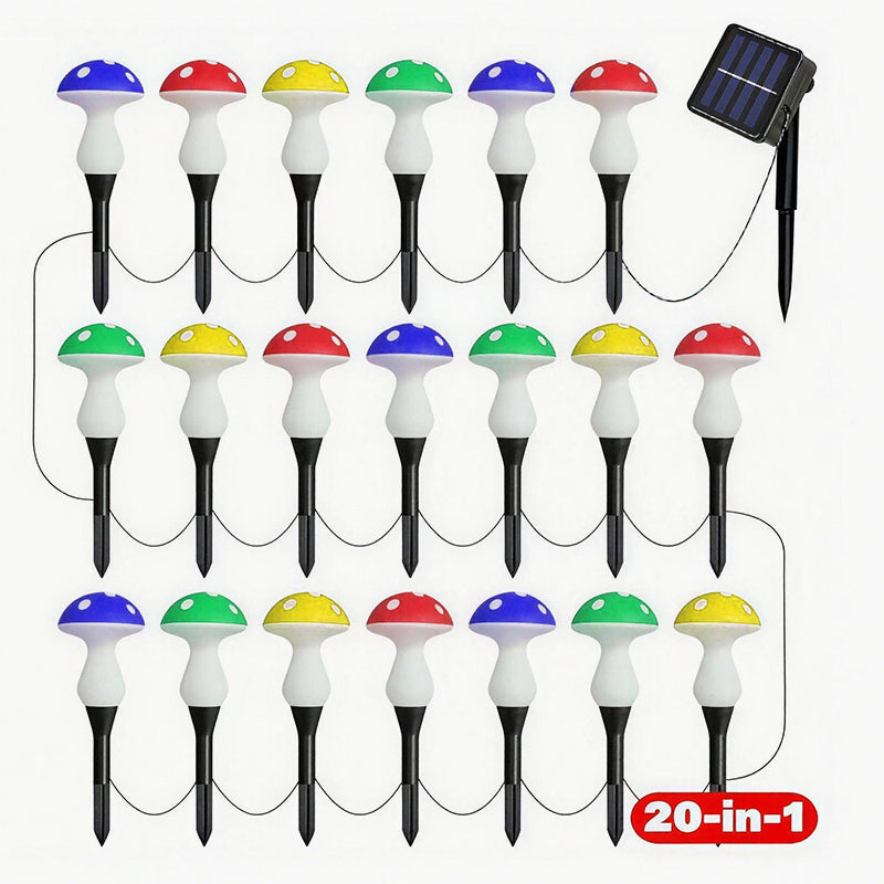 LED Solar Mushroom Lights for Garden Courtyards