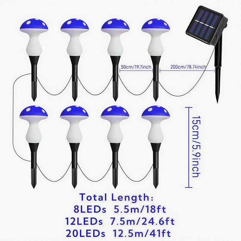 LED Solar Mushroom Lights for Garden Courtyards