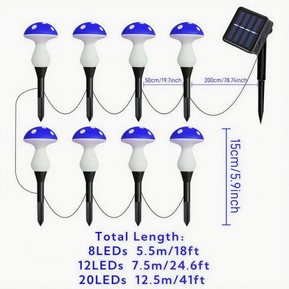 LED Solar Mushroom Lights for Garden Courtyards