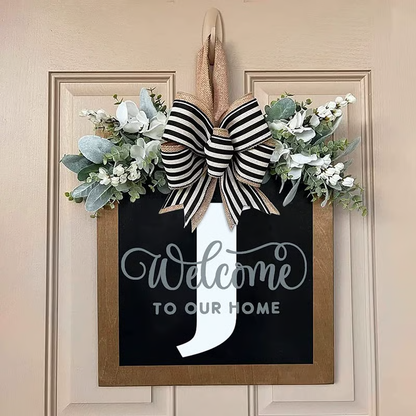 Letter & Leaf Design Door Hanger, Personalized Welcome Door Hanger, Home Decor for Front Door, Festive & Party Supplies Gift, Party Decoration Supplies Ornaments