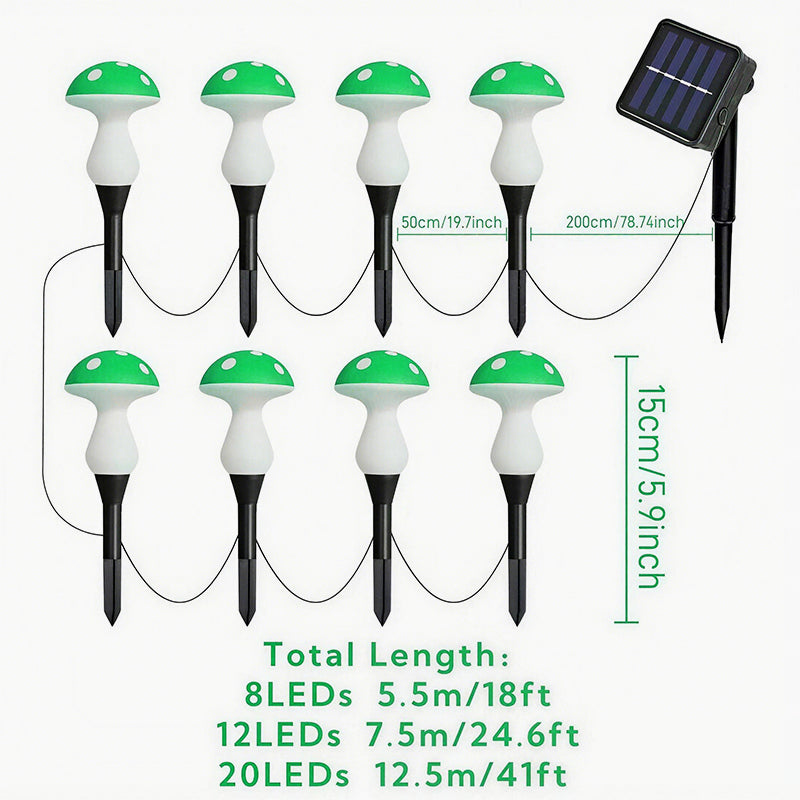 LED Solar Mushroom Lights for Garden Courtyards