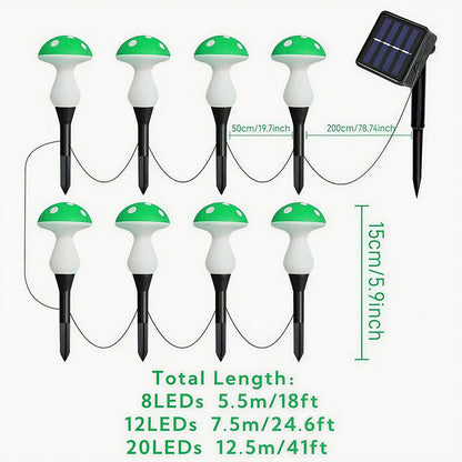LED Solar Mushroom Lights for Garden Courtyards