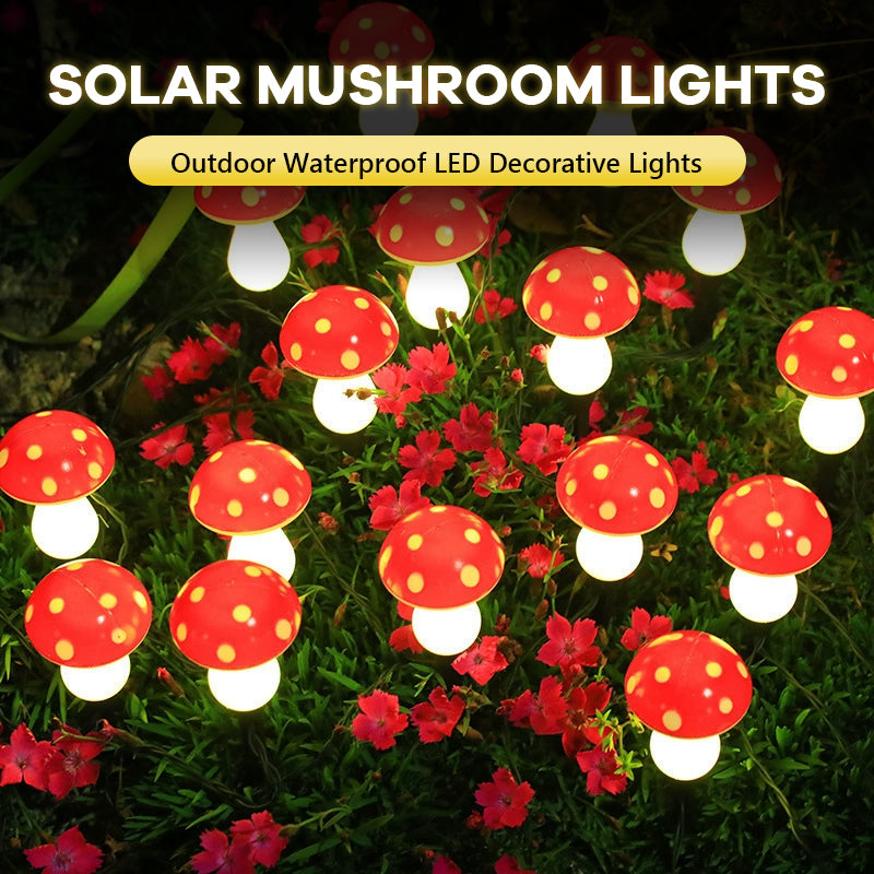 LED Solar Mushroom Lights for Garden Courtyards
