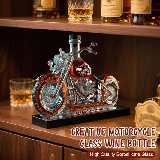 🏍️Creative Motorcycle Glass Wine Bottle