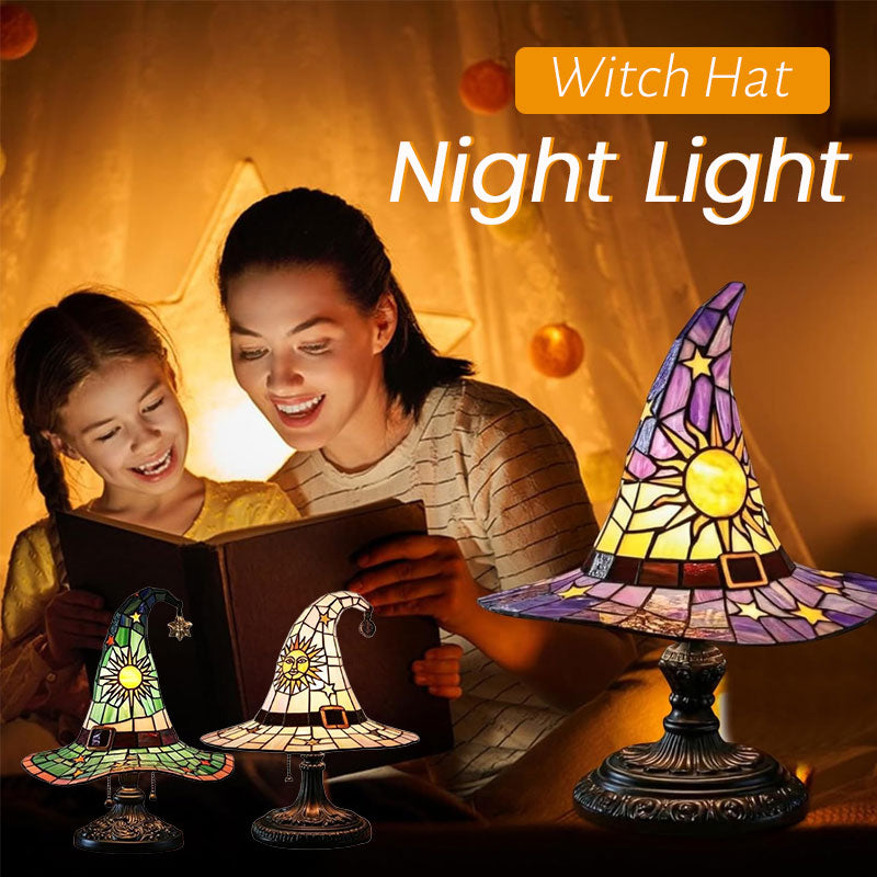 🌟Tiffany-style witch hat table lamp