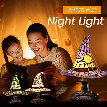🌟Tiffany-style witch hat table lamp