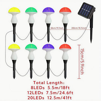 LED Solar Mushroom Lights for Garden Courtyards