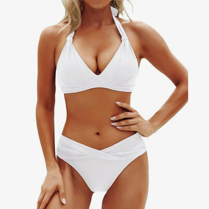 Flattering Two-Piece Bikini Set – Push-Up Halter V-Cut Bottom