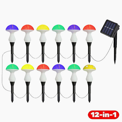 LED Solar Mushroom Lights for Garden Courtyards