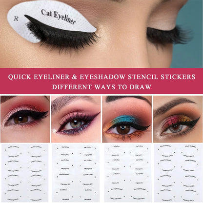Eyeshadow/eyeliner makeup template stickers