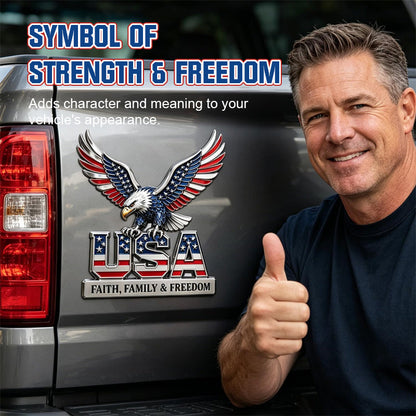 🦅🇺🇸250th Anniversary 49% OFF - ★USA Faith, Family & Freedom★ Metal Embl
