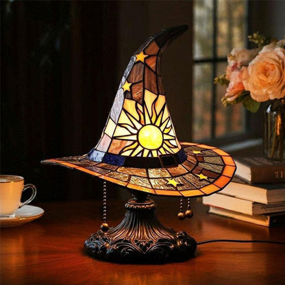 🌟Tiffany-style witch hat table lamp
