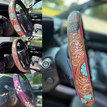 🤠Retro Western Cowboy Car Universal Steering Wheel Cover