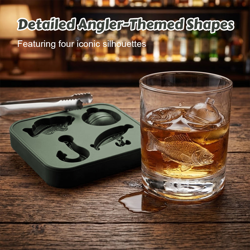 🎣❄️Fishing-Themed Ice Cube Mold Set – Creative Ice Tray for Drinks