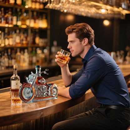 🏍️Creative Motorcycle Glass Wine Bottle