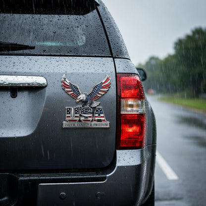 🦅🇺🇸250th Anniversary 49% OFF - ★USA Faith, Family & Freedom★ Metal Embl