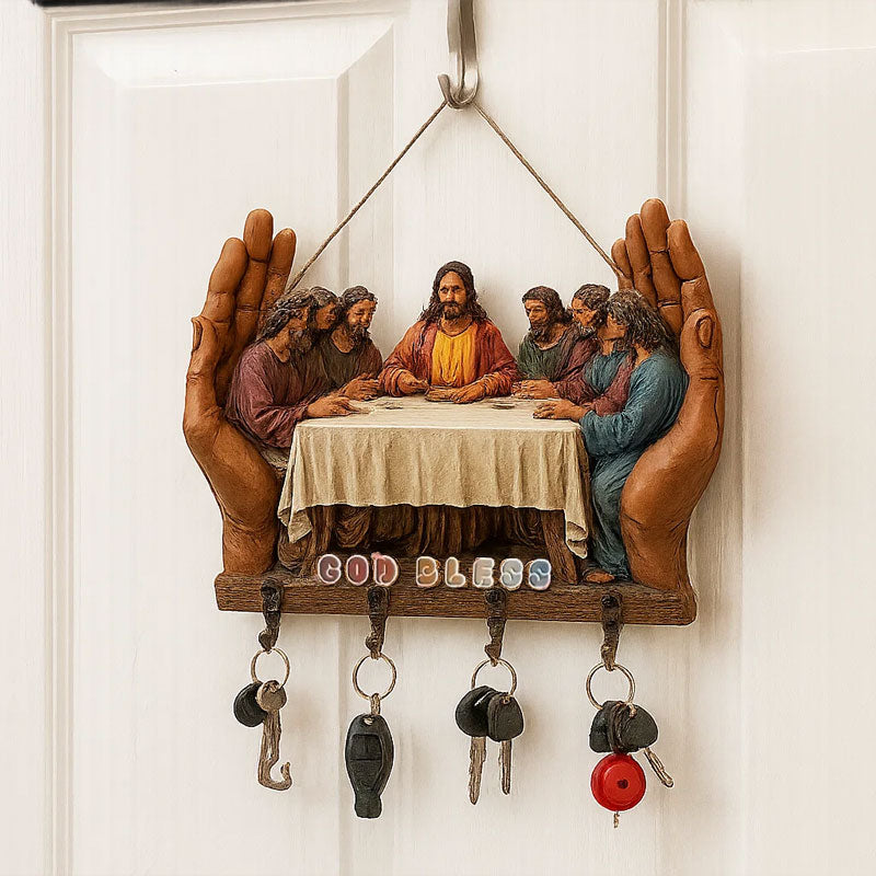 2D Flat Jesus and Disciples Wall Art Keychain