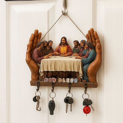 2D Flat Jesus and Disciples Wall Art Keychain
