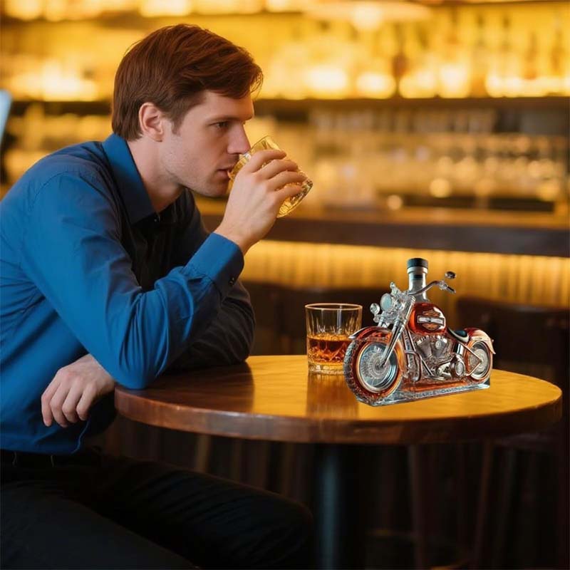 🏍️Creative Motorcycle Glass Wine Bottle