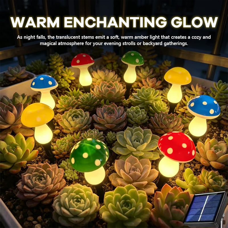 LED Solar Mushroom Lights for Garden Courtyards