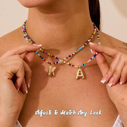 Custom Beaded Initial Necklace